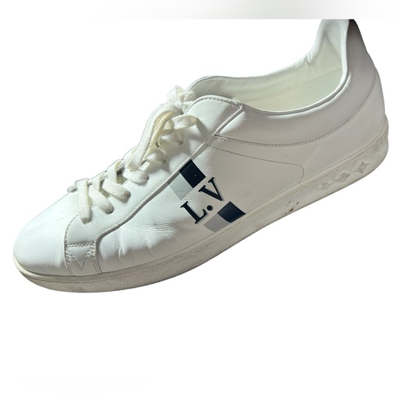 LOUIS VUITTON sneakers low profile trainers Luxembourg line monogram size 11 GUC - Picture 1 of 9
